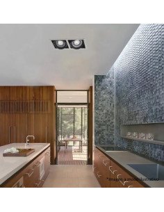 PLAFON EMBUTIR ECUA AR111 3 LUCES NEGRO CANDIL 2