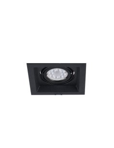 PLAFON EMBUTIR ECUA DICRO 1 LUCES NEGRO CANDIL