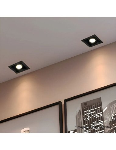 PLAFON EMBUTIR ECUA DICRO 3 LUCES NEGRO CANDIL