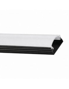 PERFIL PARA TIRA LED CANDIL ALUMINIO APLICAR 2M NEGRO