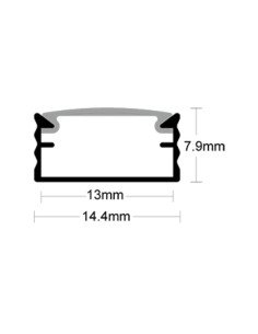 PERFIL PARA TIRA LED CANDIL ALUMINIO APLICAR 2M NEGRO 2