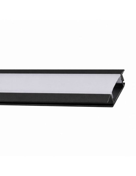 PERFIL PARA TIRA LED CANDIL ALUMINIO EMBUTIR 2M NEGRO
