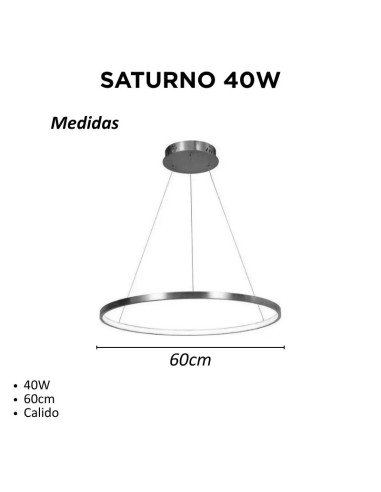 COLGANTE SATURNO 60CM 40W LUZ CALIDA PLATIL