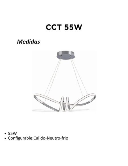 COLGANTE DECO CCT 55W CROMO LUZ CAL/NEU/FRIA