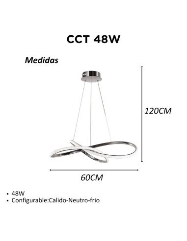 COLGANTE DECO CCT 48W CROMO LUZ CAL/NEU/FRIA