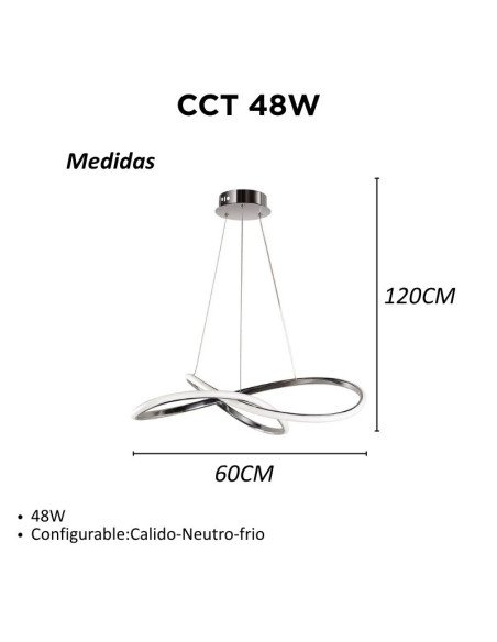 COLGANTE DECO CCT 48W CROMO LUZ CAL/NEU/FRIA