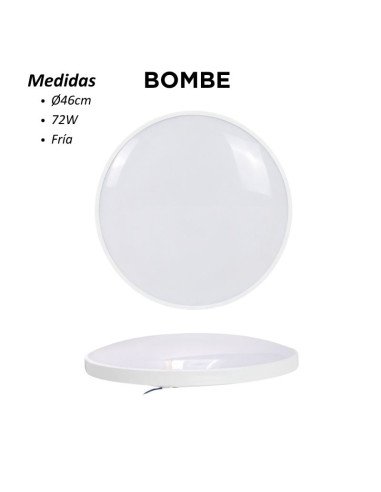 PLAFON REDONDO BOMBE 72W BLANCO LUZ FRIA 6500K...
