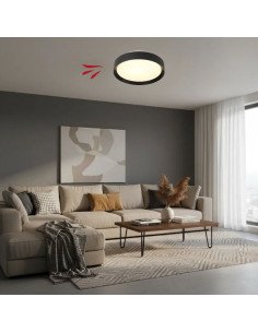 PLAFON REDONDO CAMBOYA 40W NEGRO CAL/NEU/FRIA 45CM DIMMER 2