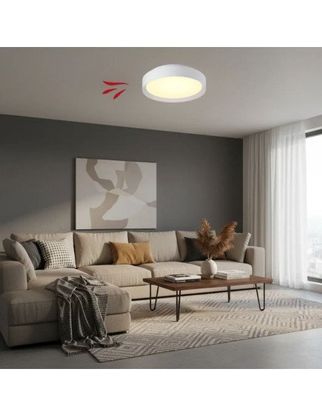 PLAFON REDONDO CAMBOYA 40W BLANCO CAL/NEU/FRIA 45CM DIMMER