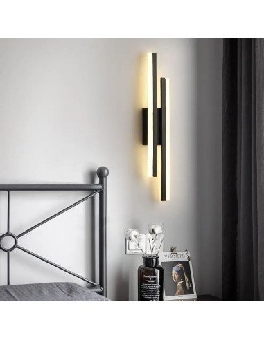 APLIQUE LED CCT 20W NEGRO LUZ CALIDO NEUTRO FRIO