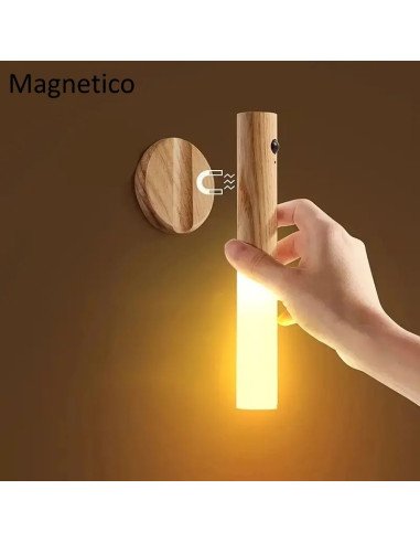 APLIQUE PARED MAGNETICO USB SENSOR MOV 6500K NEGRO