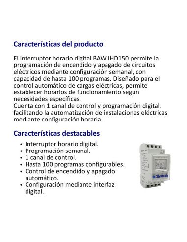INTERR.HOR. DIG. BAW SEM/C/RES (IHD3YB) 40 PROG.
