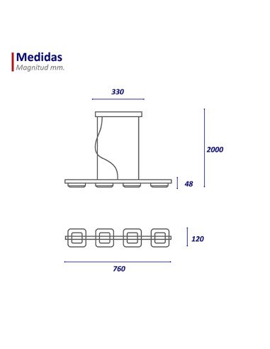COLGANTE LED LONGBOAT SINGLE 36W DIMMER CANDIL