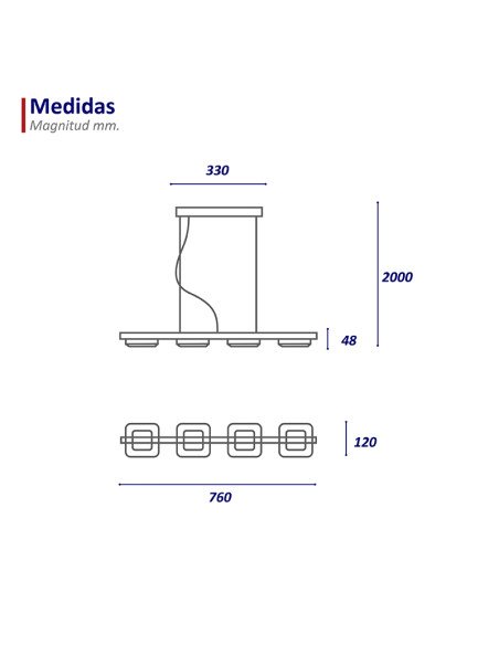 COLGANTE LED LONGBOAT SINGLE 36W DIMMER CANDIL