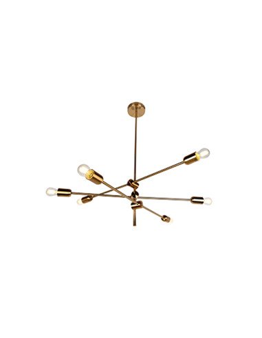 COLGANTE CORONA 6 LUCES COBRE CANDIL