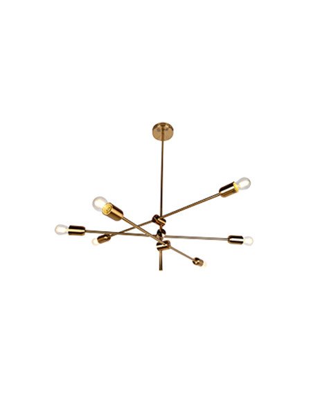 COLGANTE CORONA 6 LUCES COBRE CANDIL
