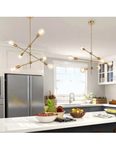 COLGANTE CORONA 6 LUCES COBRE CANDIL 2