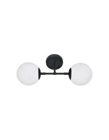 APLIQUE PARED TECHO SENSEI 2 LUCES NEGRO  CANDIL