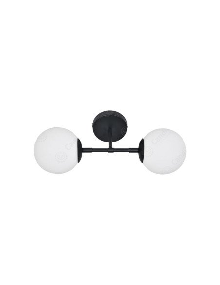 APLIQUE PARED TECHO SENSEI 2 LUCES NEGRO  CANDIL