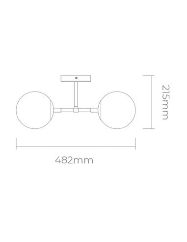 APLIQUE PARED TECHO SENSEI 2 LUCES NEGRO  CANDIL
