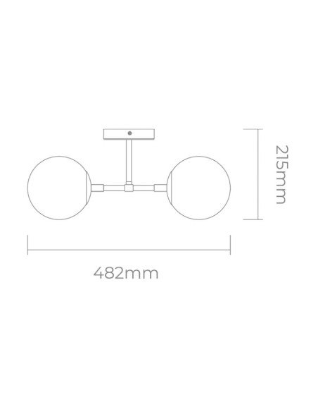 APLIQUE PARED TECHO SENSEI 2 LUCES NEGRO  CANDIL