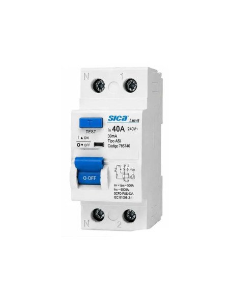 INTERRUPTOR DIFERENCIAL SUPERINMUNIZADO SICA 2X40A 30MA
