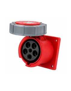 BASE INDUSTRIAL STECK EMB HEMBRA 63A IP44 3P+N+T ROJO