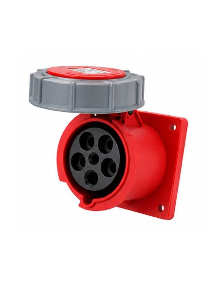 BASE INDUSTRIAL STECK EMB HEMBRA 125A IP44 3P+N+T ROJO