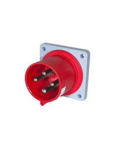 BASE INDUSTRIAL STECK EMB MACHO 32A IP44 3P+N ROJO