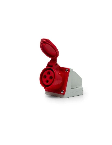 BASE INDUSTRIAL SICA EXT HEMBRA 16A IP44 3P+T ROJO