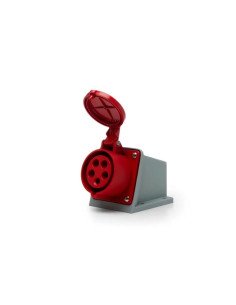 BASE INDUSTRIAL SICA EXT HEMBRA 32A IP44 3P+N+T ROJO