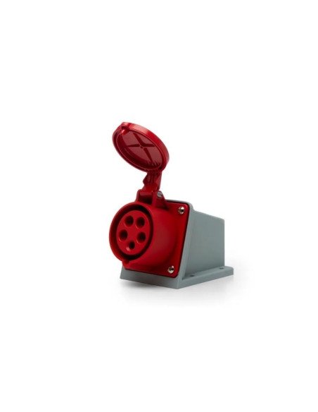 BASE INDUSTRIAL SICA EXT HEMBRA 32A IP44 3P+N+T ROJO
