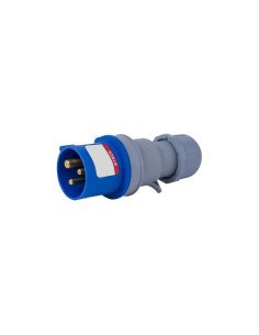 FICHA IND.STECK MACHO 32A IP44 2P+T AZUL 220V