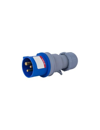 FICHA IND.STECK MACHO 32A IP44 2P+T AZUL 220V