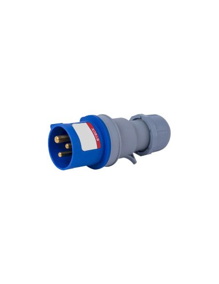 FICHA IND.STECK MACHO 32A IP44 2P+T AZUL 220V