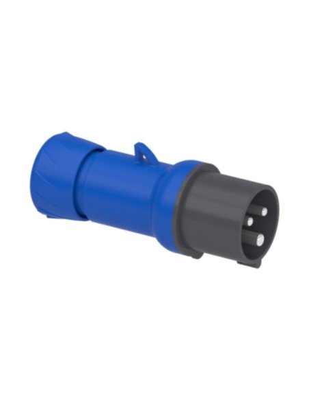 FICHA IND.STECK MACHO 16A IP44 2P+T AZUL 220V