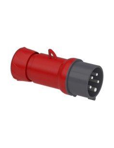 FICHA IND.STECK MACHO 16A IP44 3P+N+T ROJO 380V
