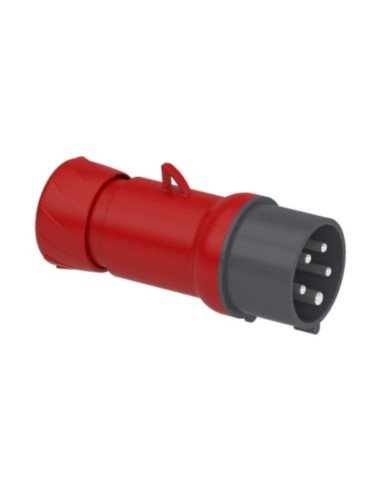 FICHA IND.STECK MACHO 16A IP44 3P+N+T ROJO 380V