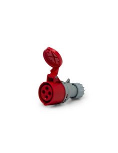 FICHA IND.SICA HEMBRA 16A IP44 3P+T ROJO 380V