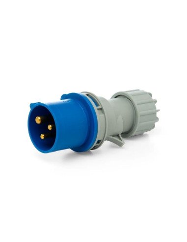 FICHA IND.SICA MACHO 16A IP44 2P+T AZUL 220V