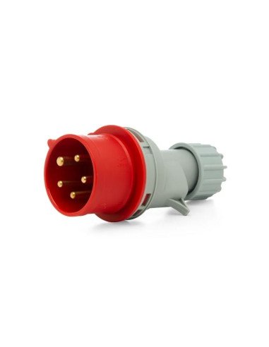 FICHA IND.SICA MACHO 32A IP44 3P+N+T ROJO 380