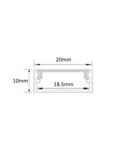 PERFIL PARA TIRA LED ALUMINIO APLICAR 2M SIN...