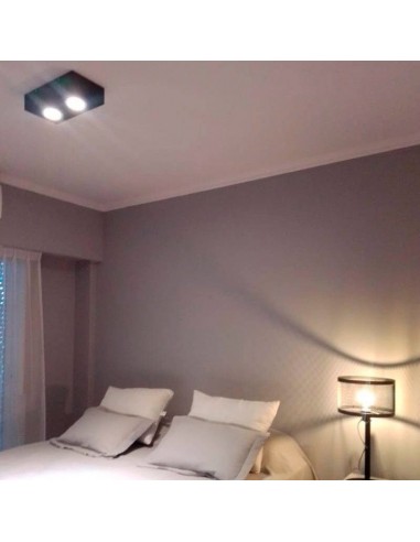 PLAFON LAGUNA 2 LUCES AR111 NEGRO