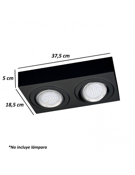 PLAFON LAGUNA 2 LUCES AR111 NEGRO