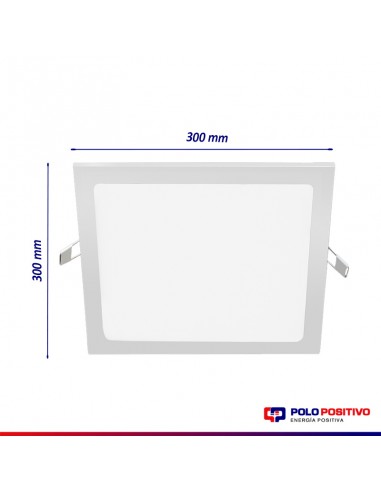 PANEL DE EMBUTIR LED CUADRADO BLANCO 24W FRIO...