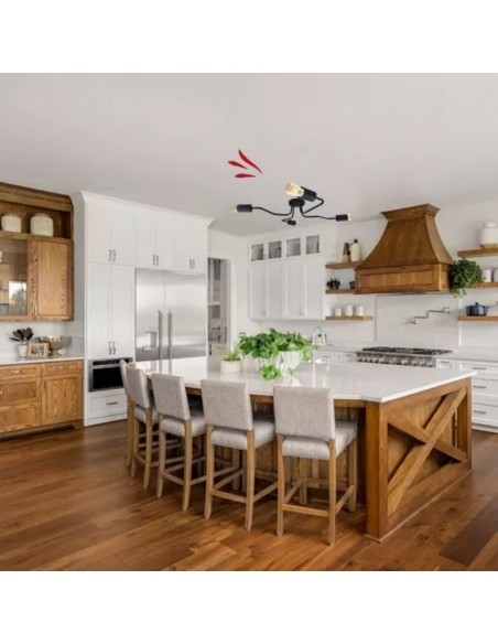 PLAFON ARAÑA VINTAGE ACERO 4 LUCES NEGRO E27