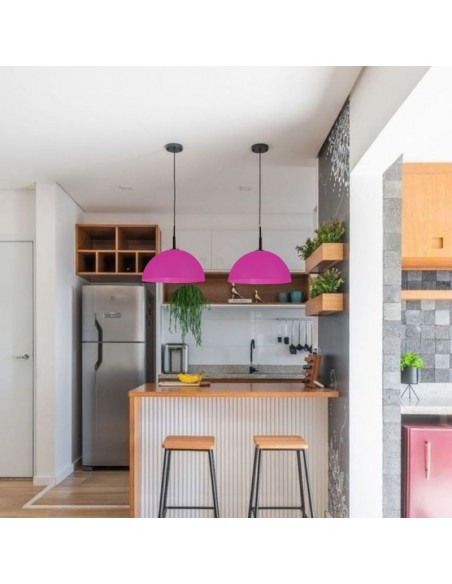 COLGANTE MEDIA ESFERA 35CM E27 POLIPROPILENO VIOLETA