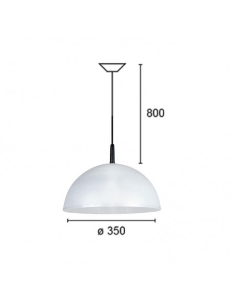 COLGANTE MEDIA ESFERA 35CM E27 POLIPROPILENO BLANCO