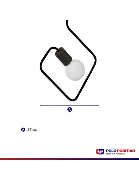 COLGANTE DOBLADO CUADRADO NARANJA E27