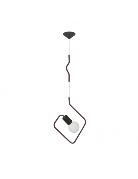 COLGANTE DOBLADO CUADRADO VIOLETA E27